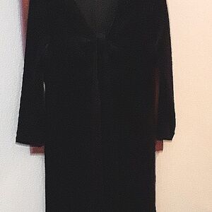 Elegant Black Velvet Women's Dress